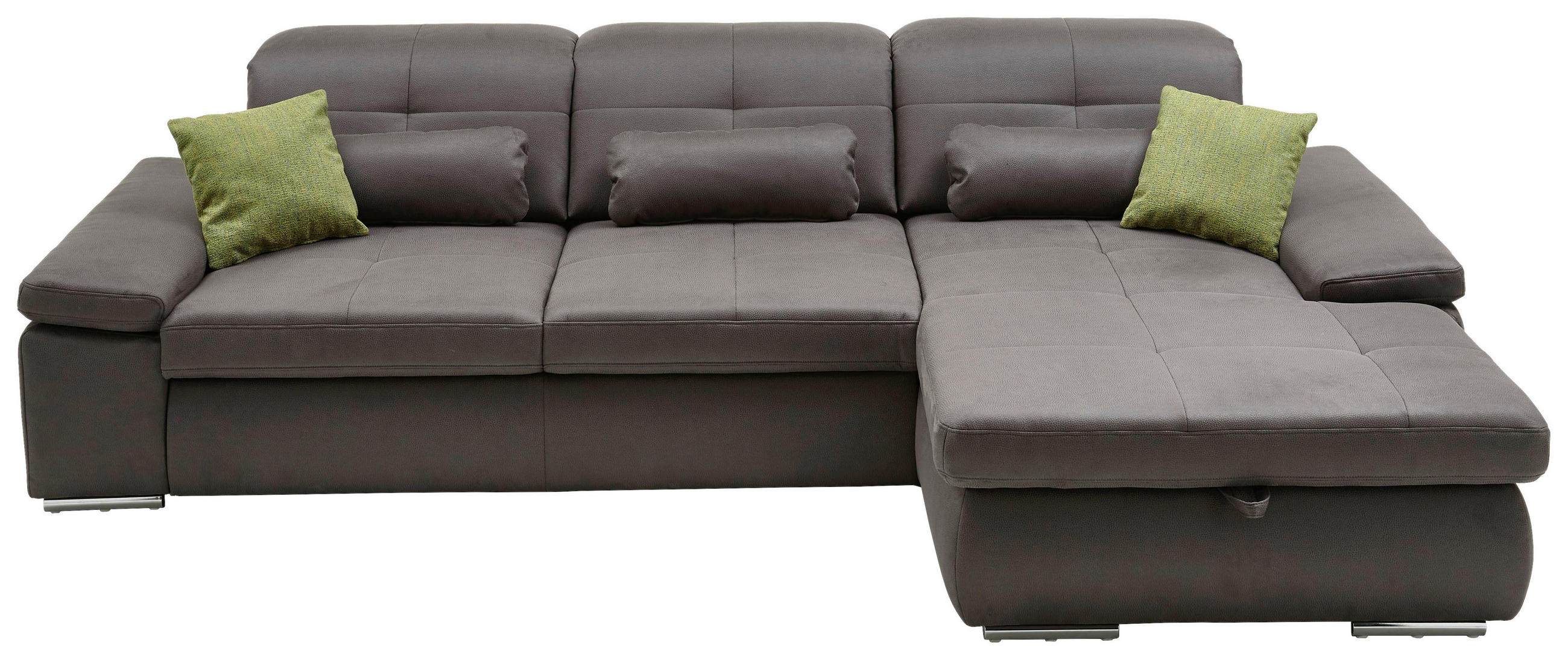 HÖRNSOFFA i flatväv ljusgrå  - kromfärg/ljusgrå, Design, textil (309/195cm) - Beldomo Style