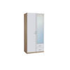 DREHTÜRENSCHRANK in Weiss, Sonoma Eiche  - Weiss/Silberfarben, Design, Holzwerkstoff/Kunststoff (91/197/54cm) - Boxxx