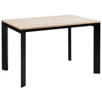 ESSTISCH Schwarz, Eichefarben rechteckig  ausziehbar, in verschiedenen Größen erhältlich, in verschiedenen Holzdekoren erhältlich  - Eichefarben/Schwarz, Design, Holzwerkstoff/Metall (120-180/80/75cm) - home24