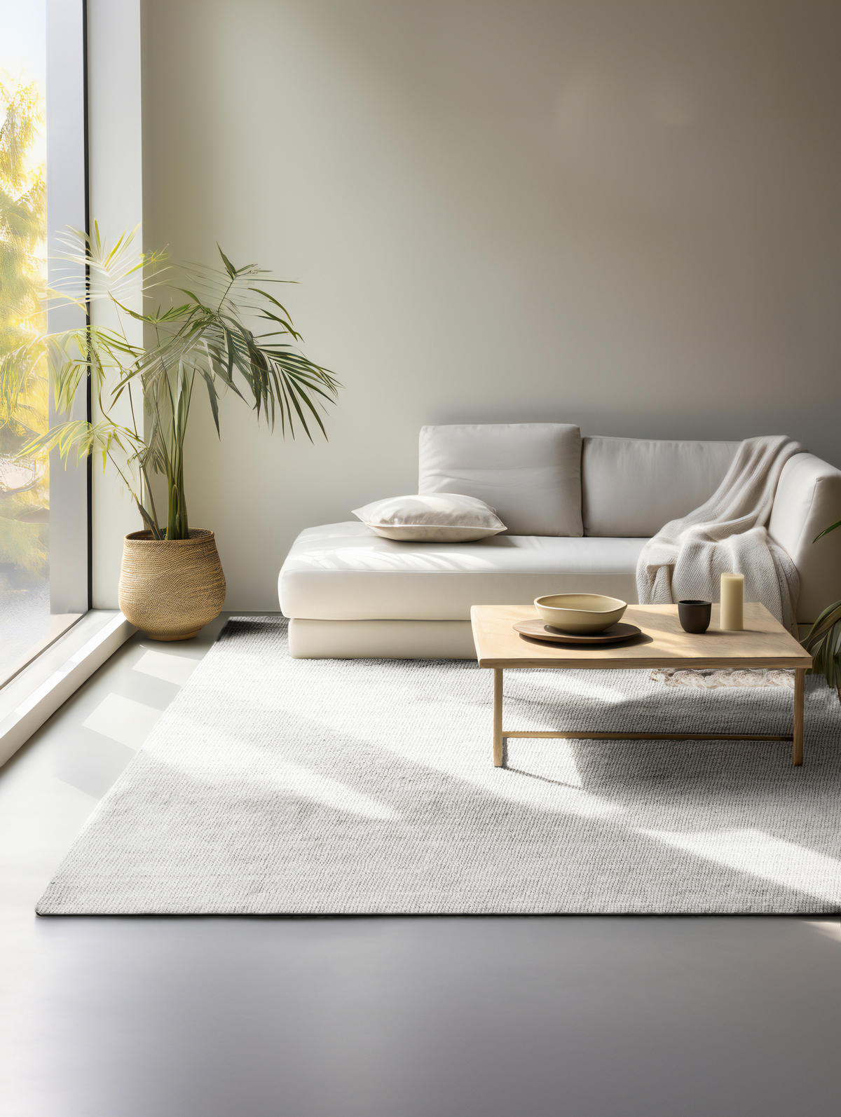 JUTETEPPICH 160/230 cm Bouclé Weiß rechteckig  - Weiß, Basics, Textil (160/230cm) - Hanse Home