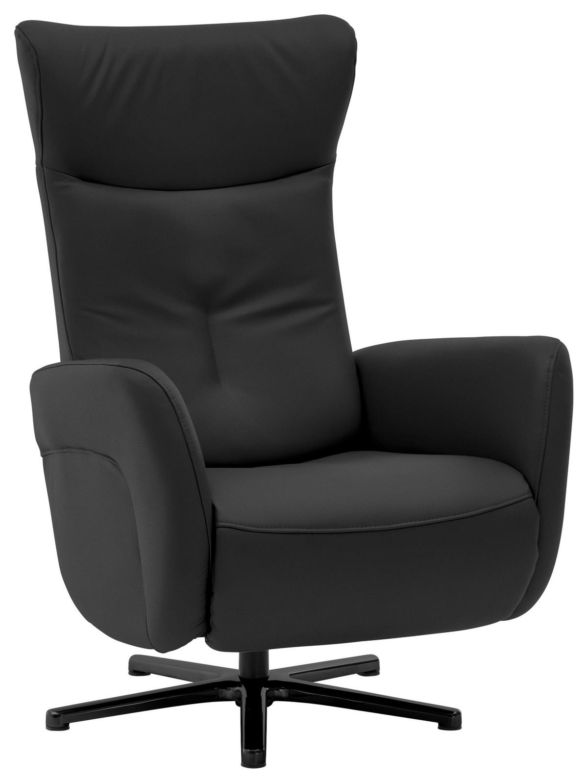 RELAXSESSEL Leder Schwarz  - Schwarz, Design, Leder/Metall (76/112/83cm) - Beldomo Speed