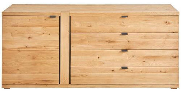 SIDEBOARD Asteiche vollmassiv Anthrazit, Eichefarben  - Eichefarben/Anthrazit, KONVENTIONELL, Holz/Holzwerkstoff (178/79,5/43cm) - Linea Natura