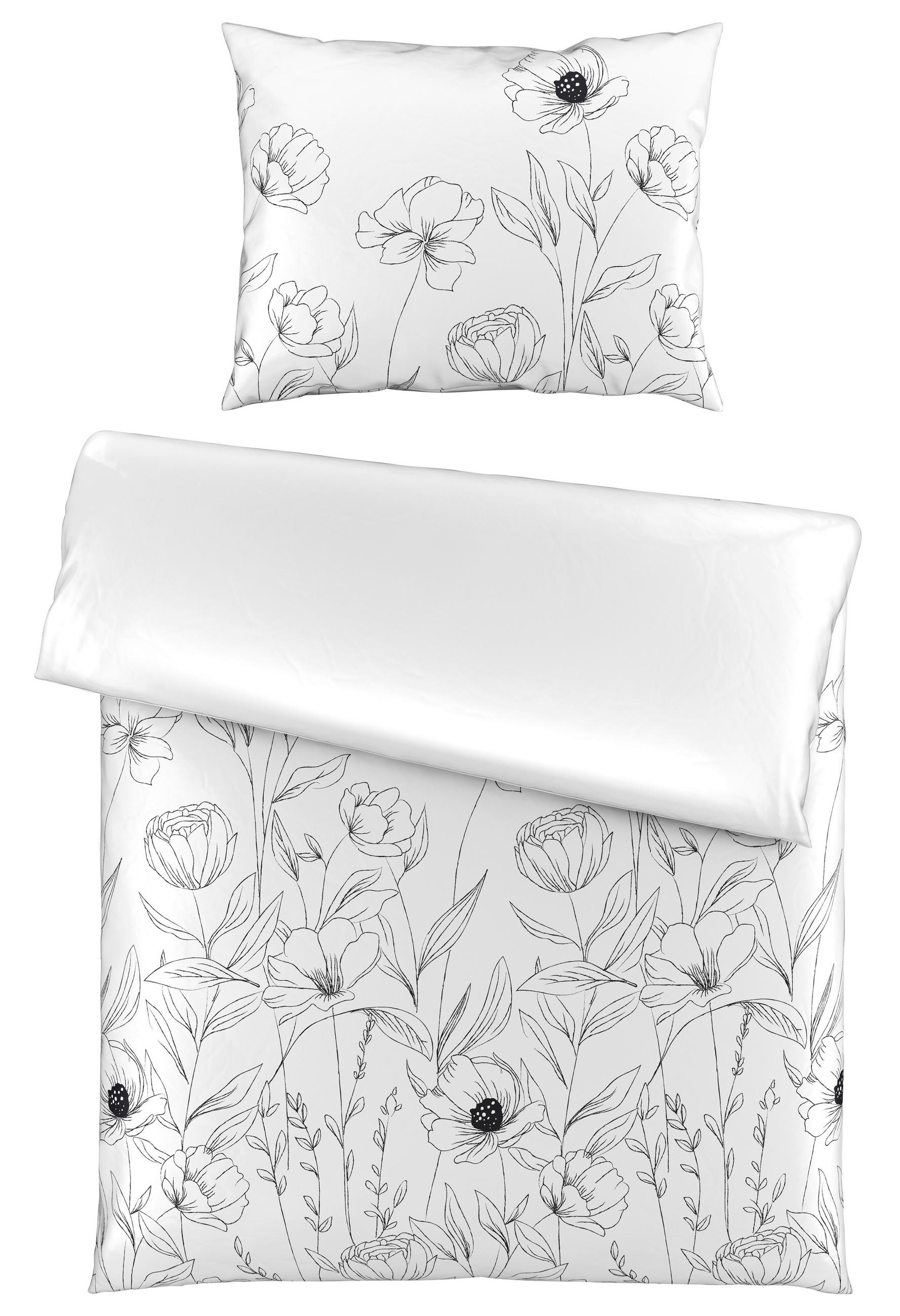 LENJERIE DE PAT 140/200 cm  - alb/negru, Trend, textil (140/200cm) - Esposa