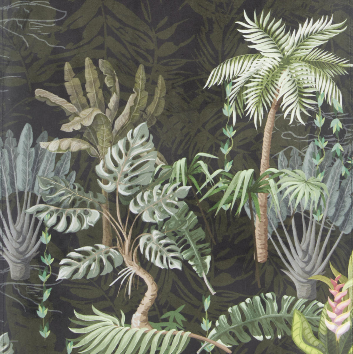 TISCHLÄUFER Urban Jungle 45/150 cm  - Schwarz/Grün, Trend, Textil (45/150cm) - Esposa
