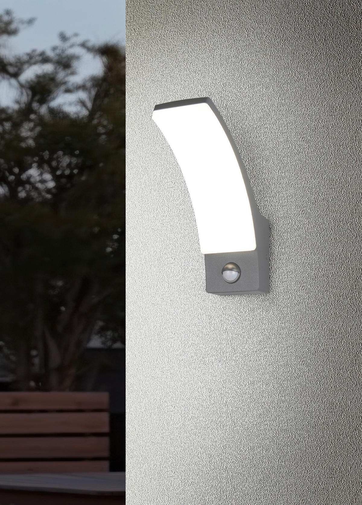 VÄGGLAMPA FÖR UTOMHUS - antracit, Design, metall (8/22,5/18,5cm)