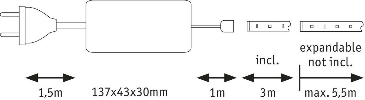 LED-STRIP  70579  - Silberfarben, Basics, Kunststoff (0,3cm) - Paulmann