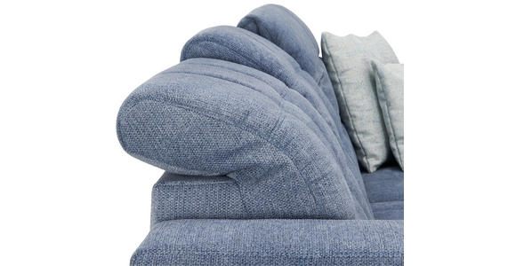 ECKSOFA  in Webstoff Blau  260/187 cm  - Chromfarben/Blau, Design, Textil/Metall (260/187cm) - Xora