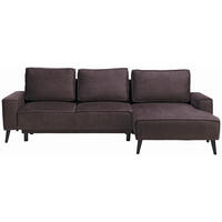 ECKSOFA in Velours Taupe  - Taupe/Schwarz, Basics, Holz/Textil (260/161cm) - Carryhome