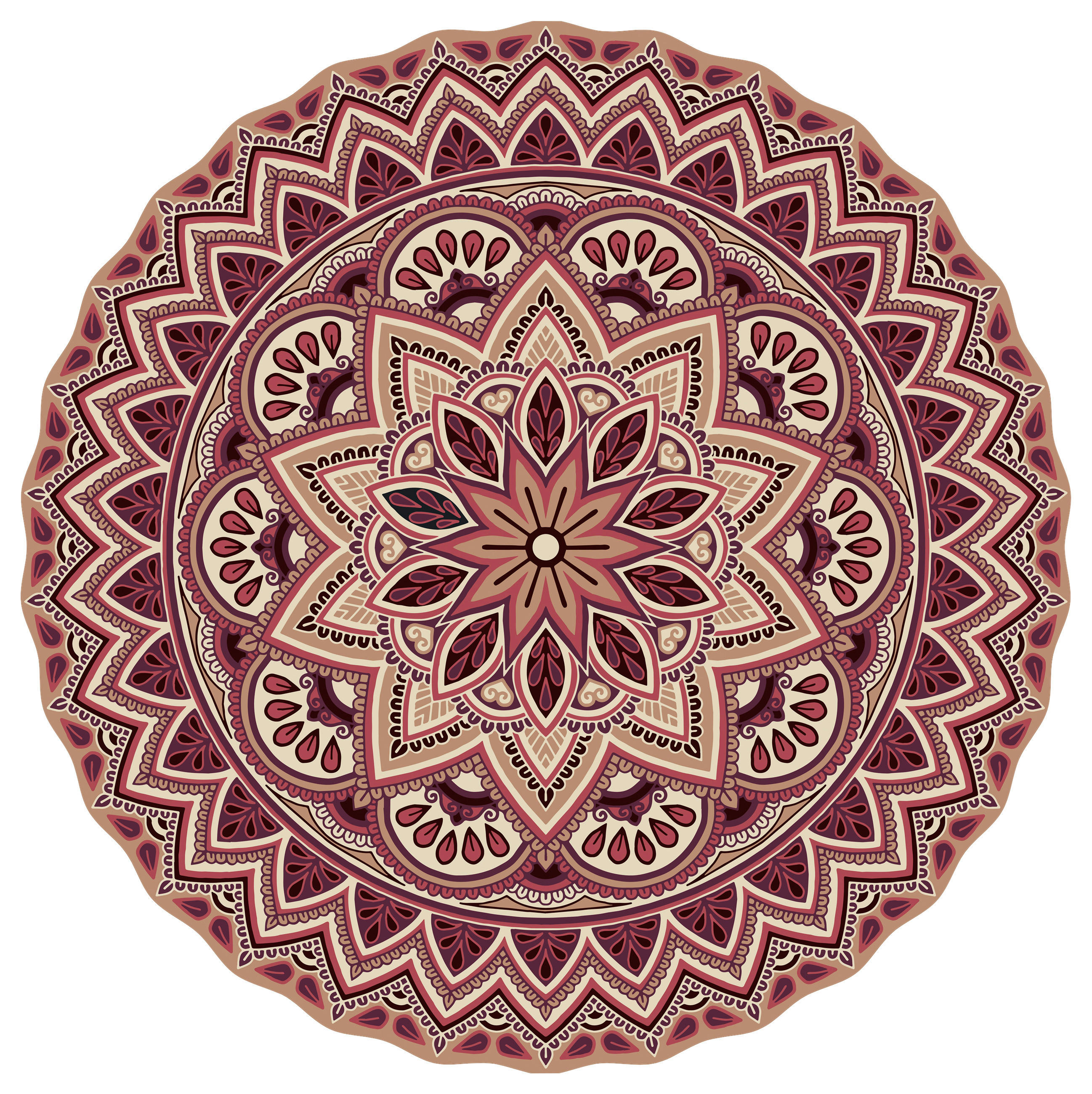 OUTDOORTEPPICH 100/100 cm  - Rot, Design, Kunststoff (100/100cm)