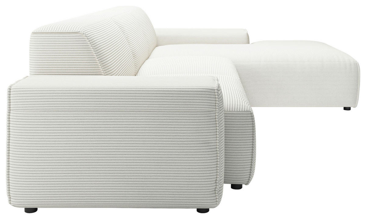 ECKSOFA Weiß Cord  - Schwarz/Weiß, Design, Kunststoff/Textil (300/189cm) - Pure Home Lifestyle