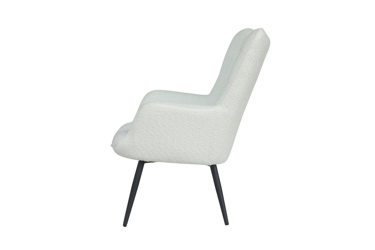 SESSEL in Bouclé Weiß  - Schwarz/Weiß, Basics, Textil/Metall (72/97/80cm) - MID.YOU