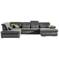 WOHNLANDSCHAFT Grau Mikrofaser  - Chromfarben/Grau, Design, Textil/Metall (260/371/195cm) - Beldomo Style