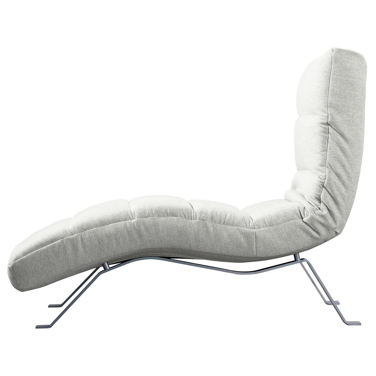 RELAXLIEGE in Webstoff Hellgrau  - Silberfarben/Hellgrau, Design, Textil/Metall (65/65/171cm) - Livetastic