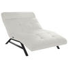 Liege mit motorischer Relaxfkt Cord Weiß  - Schwarz/Weiß, Design, Textil/Metall (120/54-113/158-198cm) - Pure Home Lifestyle