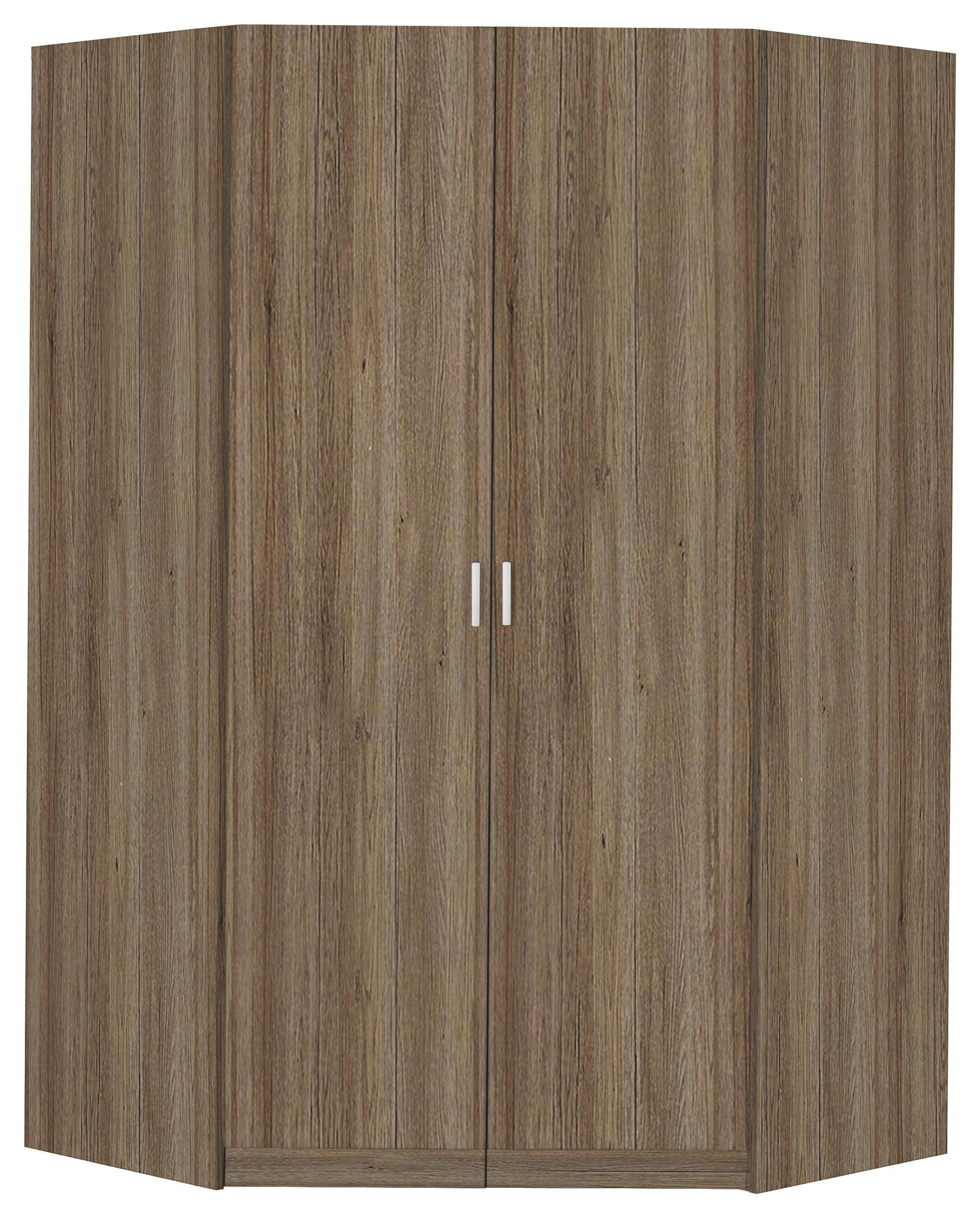 Begehbarer Eckschrank in Eichefarben