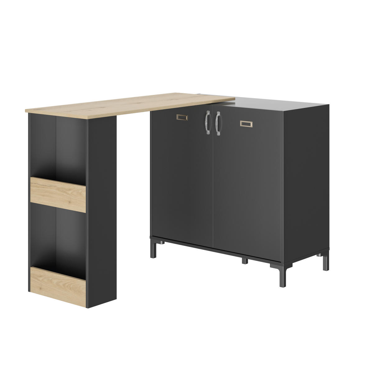 BARTISCH rechteckig Schwarz  - Schwarz, Trend, Holzwerkstoff (115/93/45cm) - MID.YOU