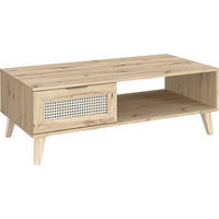 COUCHTISCH 120/60/41 cm rechteckig Eiche Artisan, Naturfarben  - Platinfarben/Goldfarben, MODERN, Holzwerkstoff/Kunststoff (120/60/41cm) - Milino
