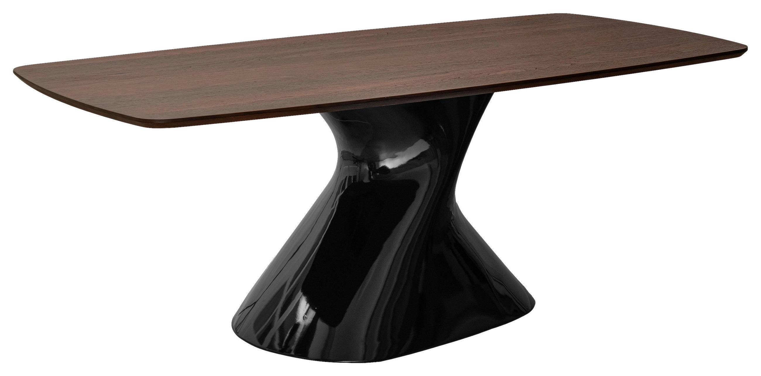 ESSTISCH 200/100/76 cm Echtholz, Nachbildung  Holz, Metall, Kunststoff, Holzwerkstoff rechteckig Schwarz, Walnussfarben  - Walnussfarben/Schwarz, Design, Holz/Holzwerkstoff (200/100/76cm) - Dieter Knoll