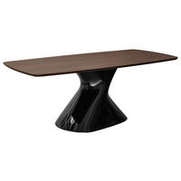 ESSTISCH 200/100/76 cm Echtholz, Nachbildung  Holz, Metall, Kunststoff, Holzwerkstoff rechteckig Schwarz, Walnussfarben  - Walnussfarben/Schwarz, Design, Holz/Holzwerkstoff (200/100/76cm) - Dieter Knoll