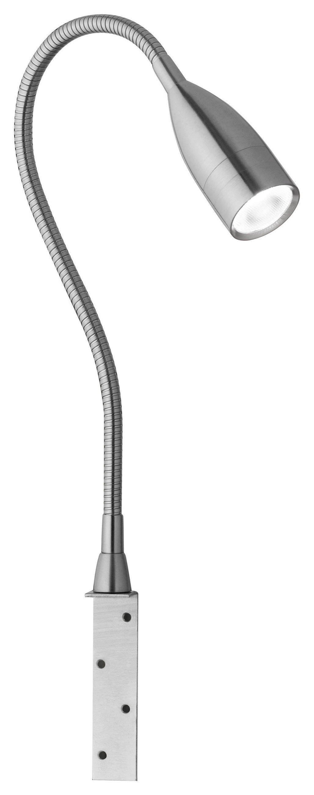 LED-WANDLEUCHTE 48 cm   - Klar/Nickelfarben, Basics, Kunststoff/Metall (48cm) - Fischer & Honsel