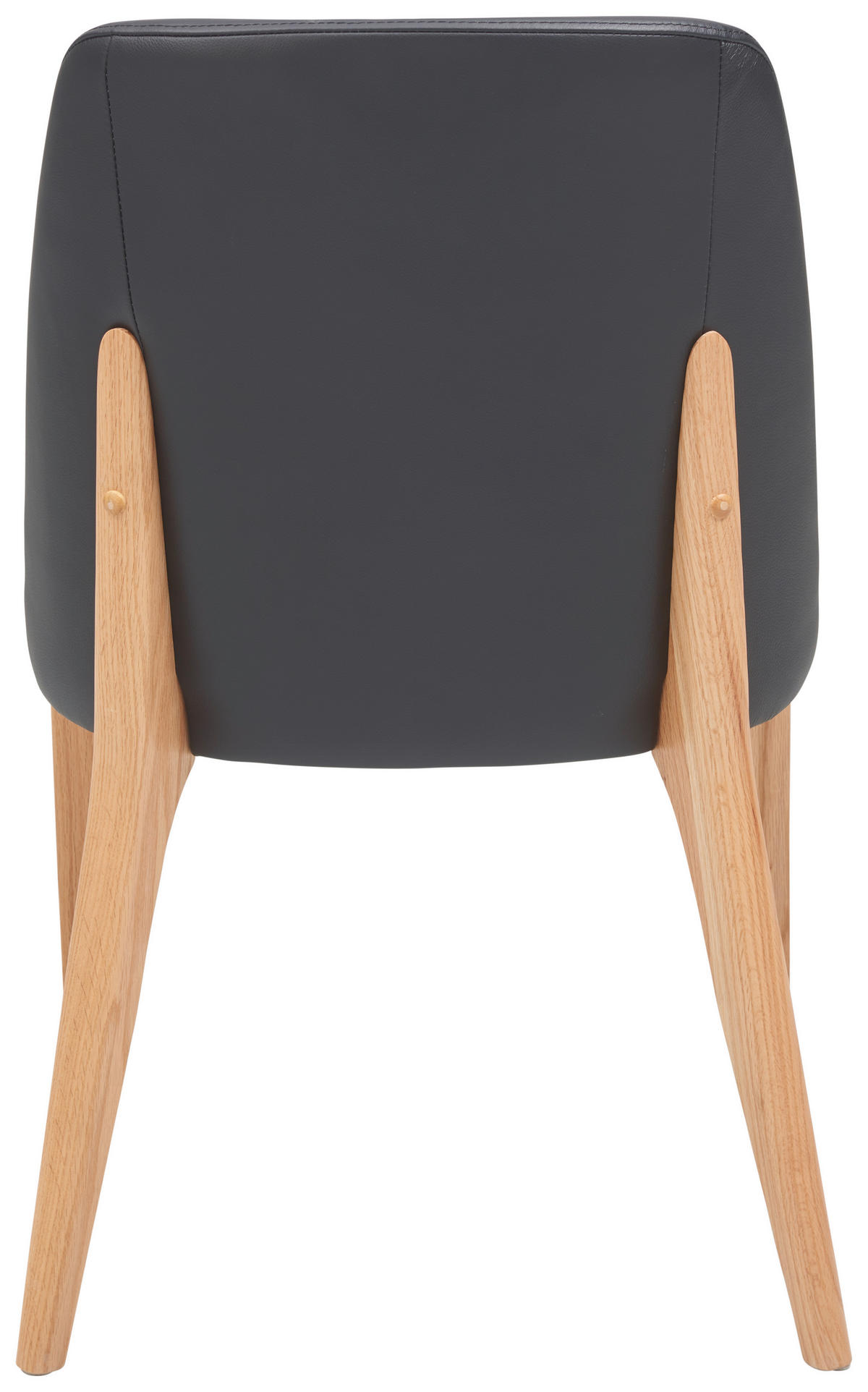 STUHL  in Echtleder pigmentiert Leder, Holz  - Schwarz, KONVENTIONELL, Leder/Holz (52/90/58cm) - Livetastic