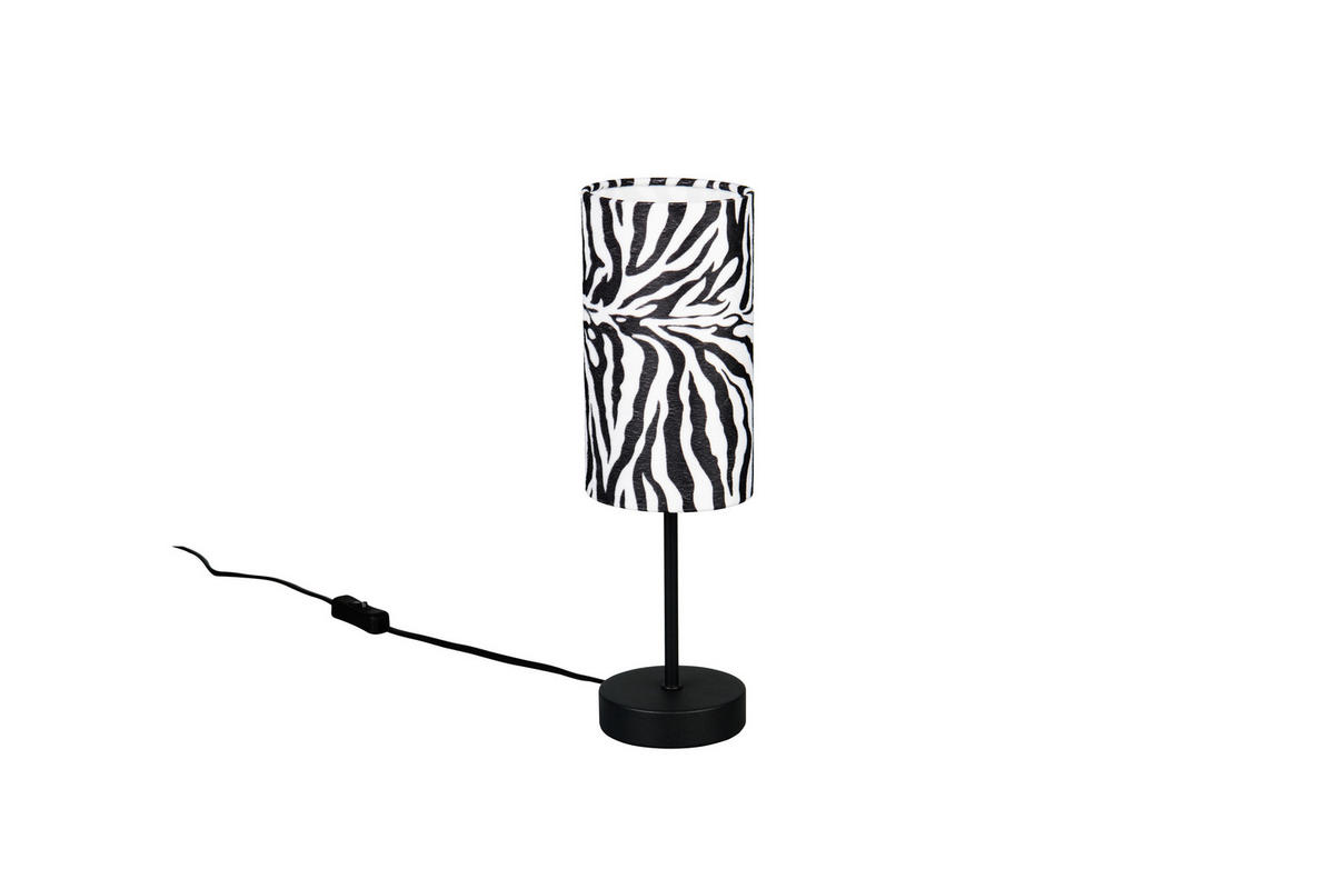 TISCHLEUCHTE Zebara 11/36,5 cm  - Schwarz/Weiß, LIFESTYLE, Textil/Metall (11/36,5cm)