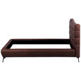 POLSTERBETT 180/200 cm,  in Dunkelbraun, gepolstertes Kopfteil,  - Dunkelbraun/Schwarz, Design, Leder/Metall (180/200cm) - Esposa