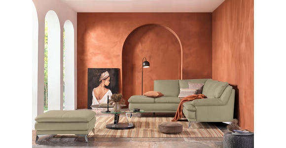ECKSOFA Fango Echtleder  - Chromfarben/Fango, Design, Leder/Metall (224/252cm) - Novel
