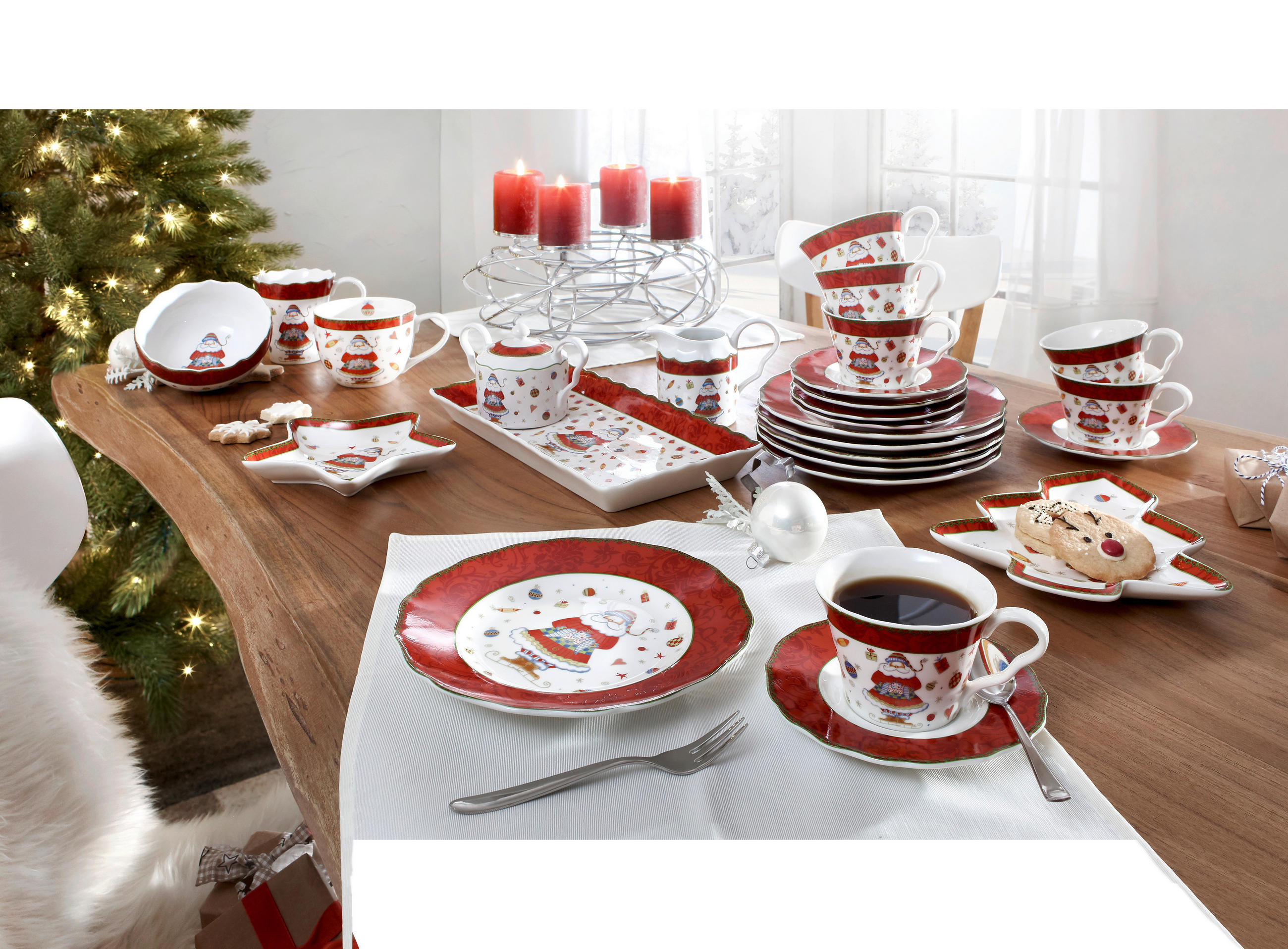 KAFFEESERVICE 18-teilig  - Multicolor, Basics, Keramik - X-Mas