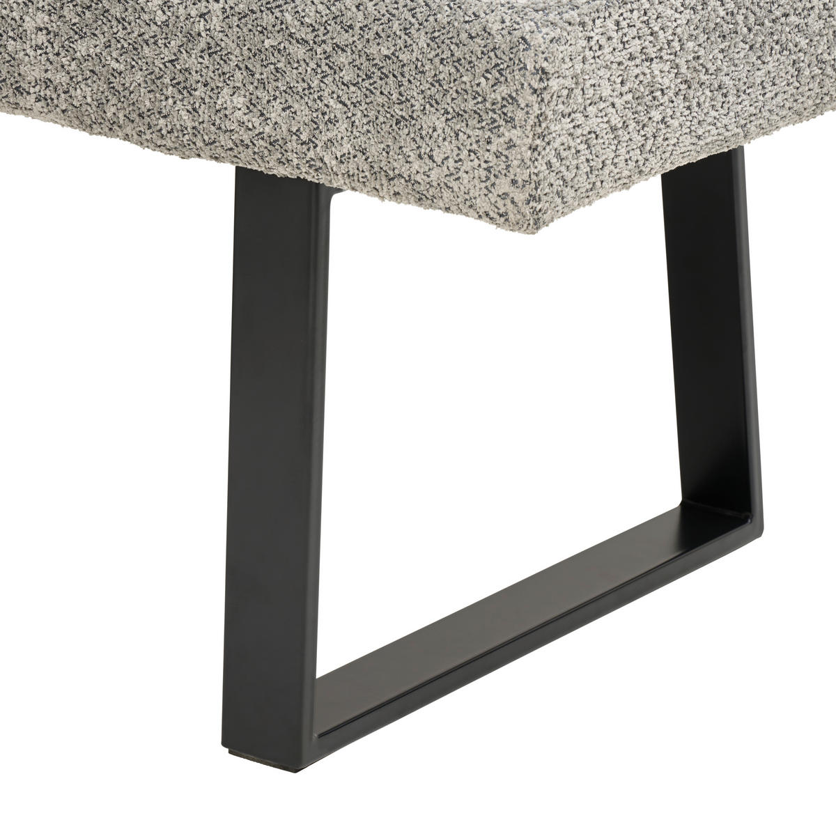 ECKBANK Metall, Textil Grau  - Schwarz/Grau, Konventionell, Textil/Metall (160/130cm) - MID.YOU