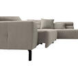 ECKSOFA in Feincord Sandfarben  - Sandfarben/Schwarz, KONVENTIONELL, Textil/Metall (311/219cm) - Hom`in