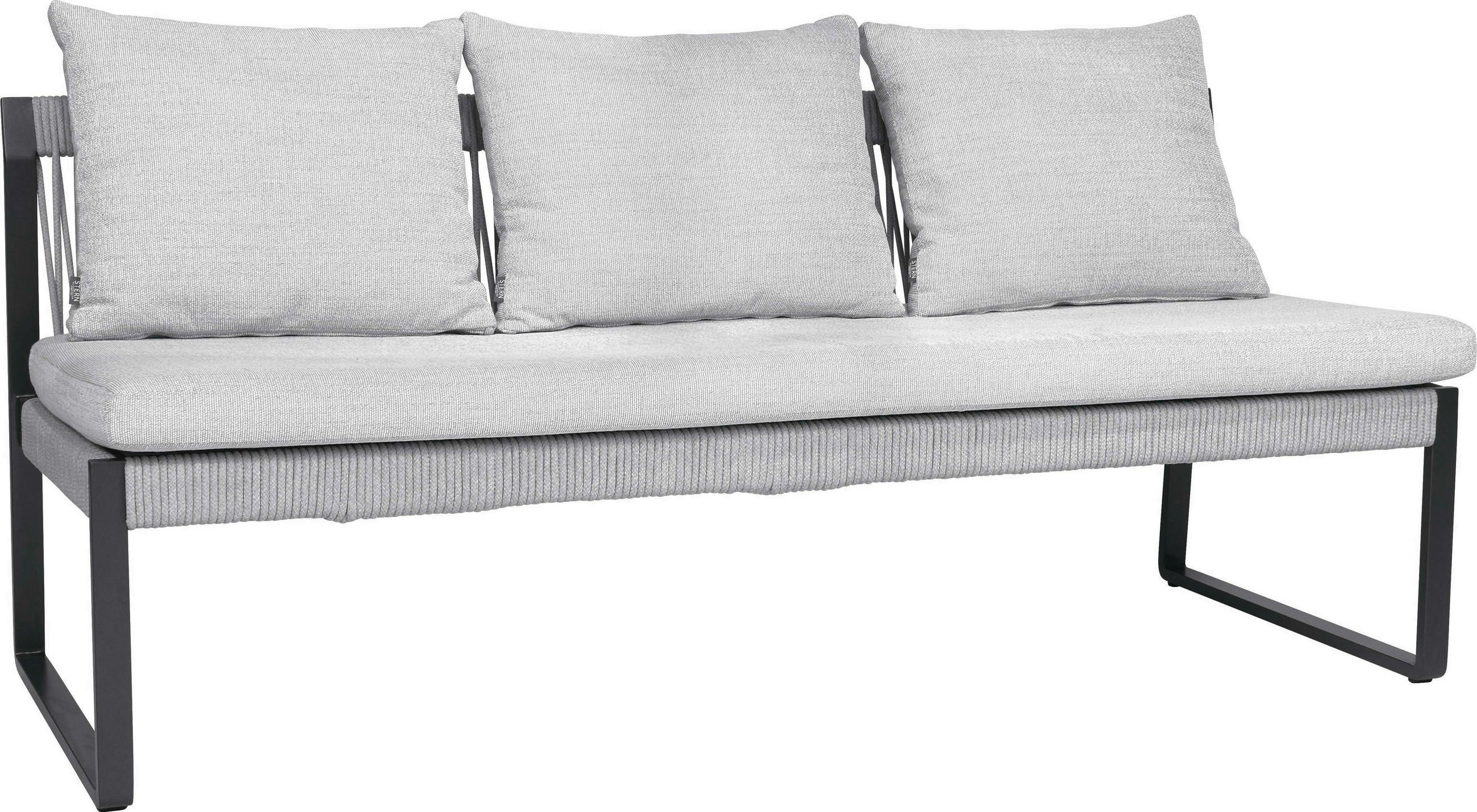 3-SITZER-BANK 180/85/75 cm  in Anthrazit, Hellgrau  - Anthrazit/Hellgrau, Design, Textil/Metall (180/85/75cm) - Stern