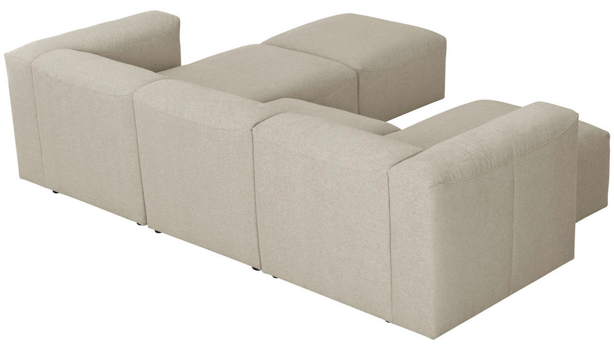 WOHNLANDSCHAFT Creme Flachgewebe  - Creme, Design, Kunststoff/Textil (160/275/235cm) - Max Winzer