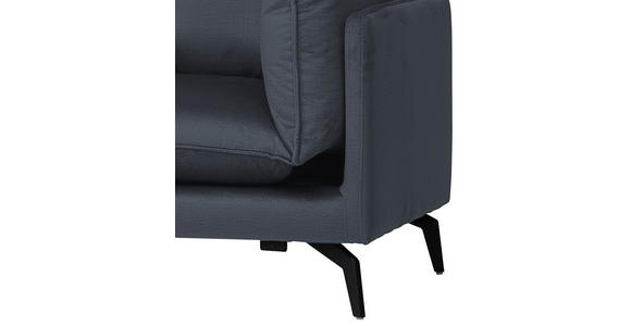 ECKSOFA in Samt Anthrazit  - Anthrazit/Schwarz, Design, Textil/Metall (200/241cm) - Carryhome