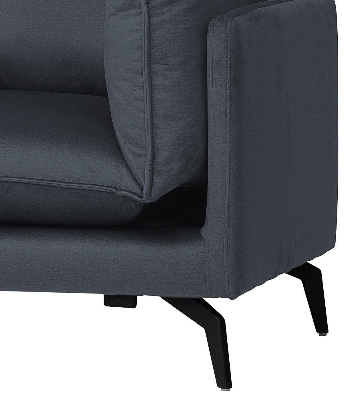 ECKSOFA Anthrazit Samt  - Anthrazit/Schwarz, Design, Textil/Metall (200/241cm) - Carryhome