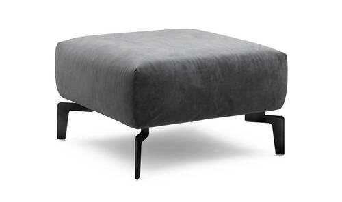 HOCKER in Textil Anthrazit  - Anthrazit/Schwarz, Design, Textil/Metall (70/70/46cm) - SENSOO