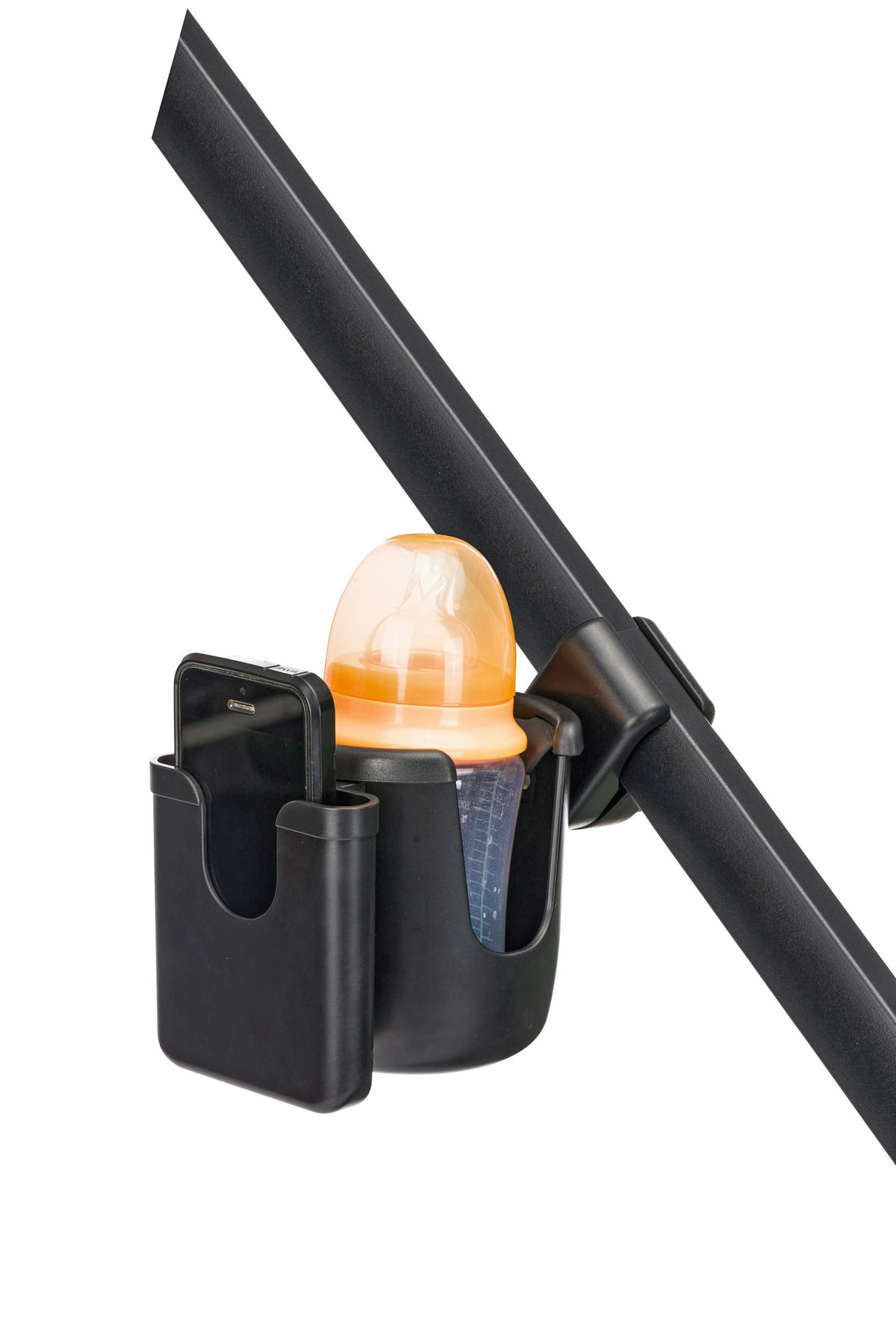 FLASCHEN- UND HANDYHALTER Deluxe  - Schwarz, Basics, Kunststoff (10/19/9cm) - My Baby Lou