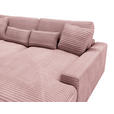 BIGSOFA in Cord Altrosa  - Schwarz/Altrosa, MODERN, Kunststoff/Textil (230/85/190cm) - Carryhome