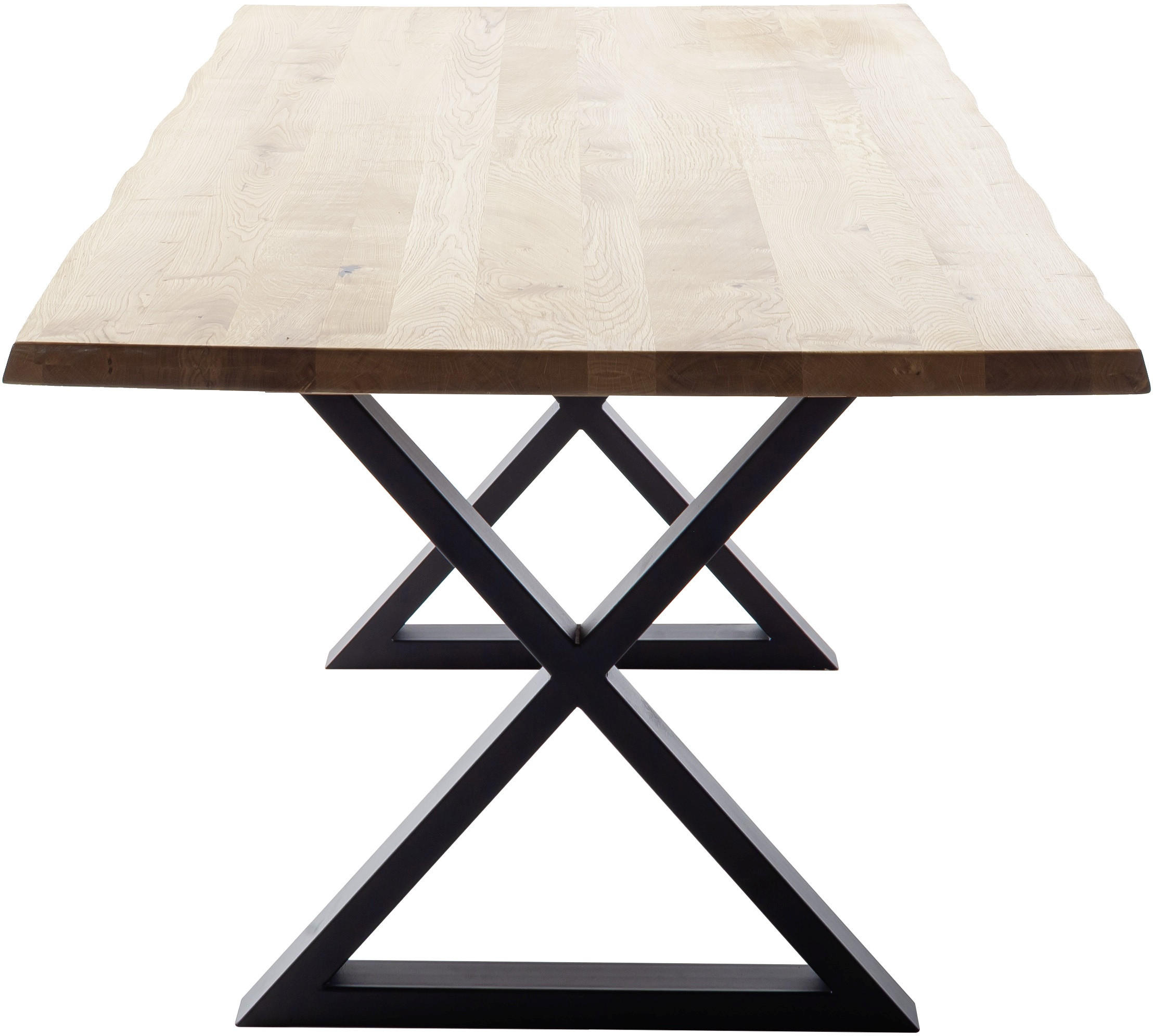 ESSTISCH in Holz 220/100/76 cm  - Wildeiche/Schwarz, KONVENTIONELL, Holz/Metall (220/100/76cm) - Valdera