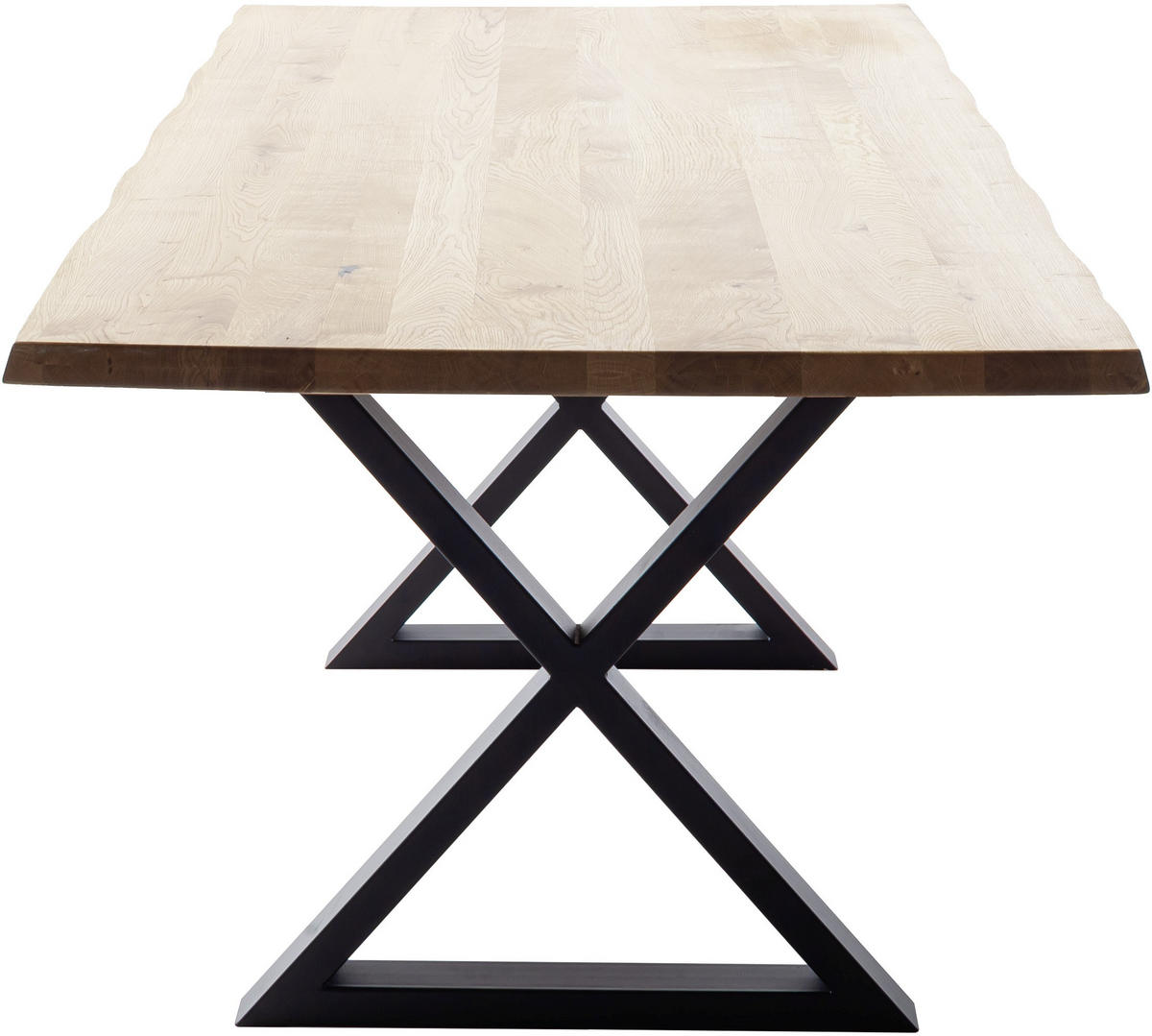 ESSTISCH in Holz 200/100/76 cm  - Wildeiche/Schwarz, Konventionell, Holz/Metall (200/100/76cm) - Valdera