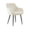ARMLEHNSTUHL   Samt  - Creme/Schwarz, MODERN, Textil/Metall (61/85/60cm) - Livetastic