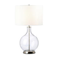 TISCHLEUCHTE 36/67 cm   - Nickelfarben, KONVENTIONELL, Glas/Textil (36/67cm) - Elstead Lighting