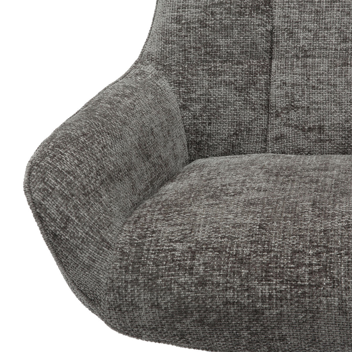SESSEL in Chenille Dunkelgrau  - Dunkelgrau/Schwarz, MODERN, Textil/Metall (81/103/85cm) - Livetastic