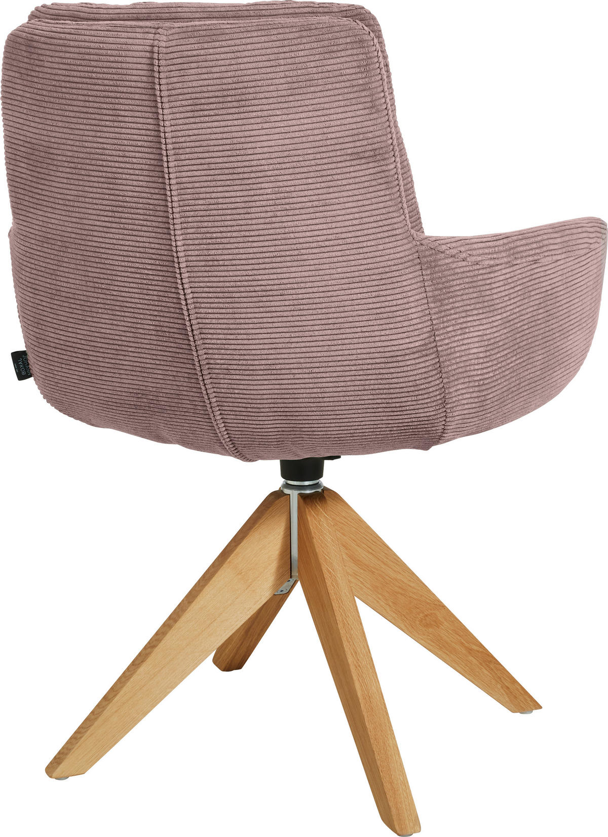 ARMLEHNSTUHL  in Cord  - Eichefarben/Altrosa, Design, Holz/Textil (63/90/69cm) - Johann Jakob