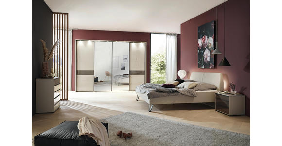 SCHWEBETÜRENSCHRANK in Braun, Grau - Schieferfarben/Braun, Design, Glas/Holzwerkstoff (300/217/67cm) - Dieter Knoll