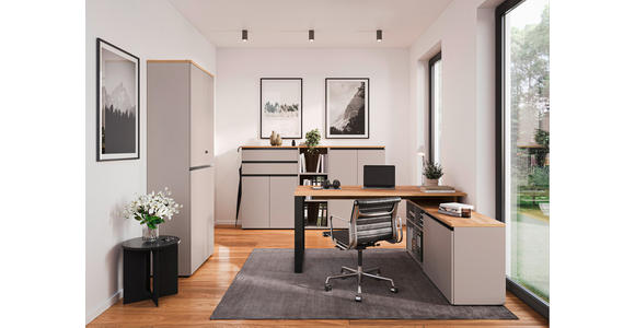 AKTENSCHRANK 80/120/40 cm - Eichefarben/Grau, MODERN, Holzwerkstoff (80/120/40cm) - Novel
