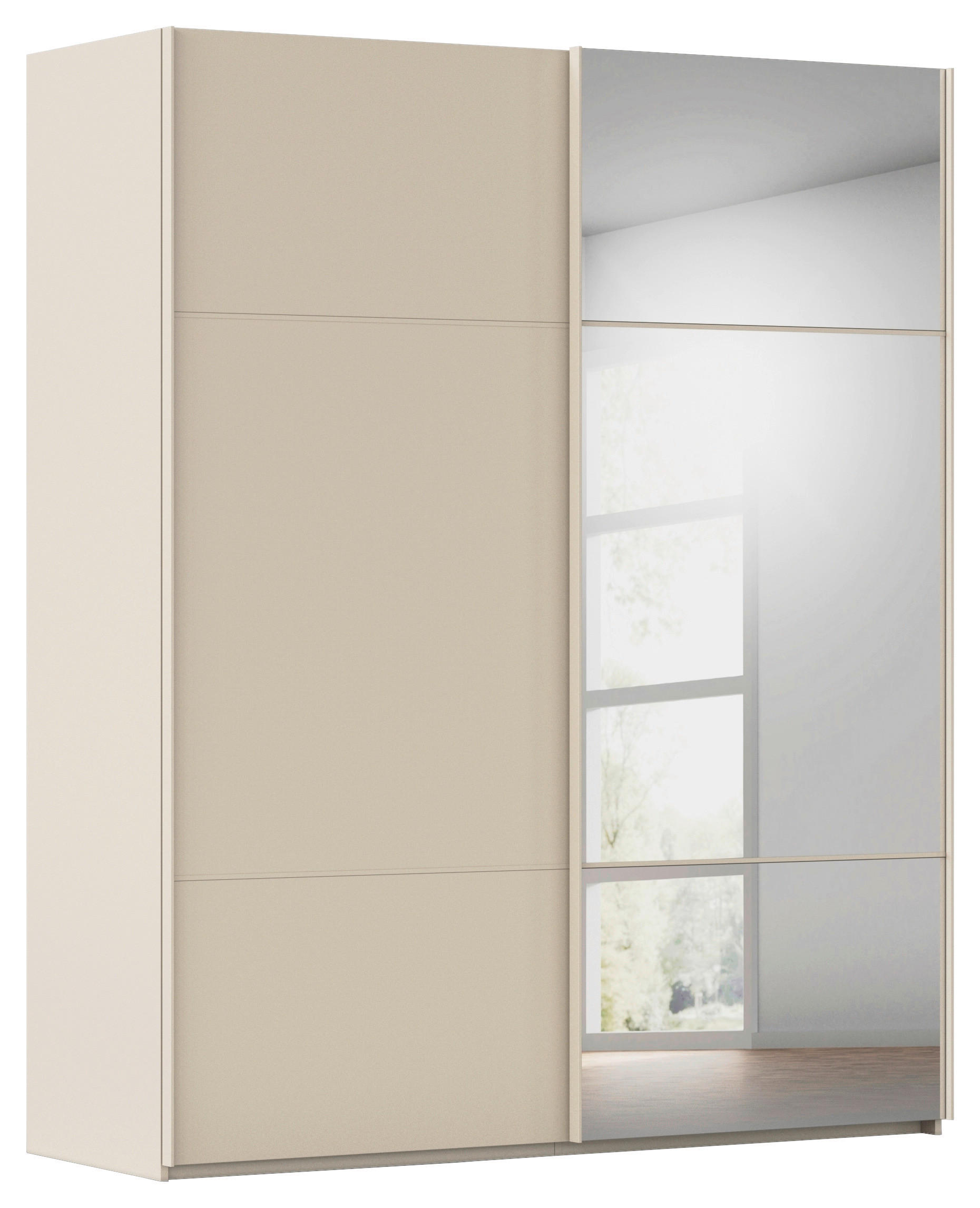 SCHWEBETÜRENSCHRANK Champagner  - Champagner/Beige, Konventionell, Glas/Holzwerkstoff (162/223/68cm) - Novel