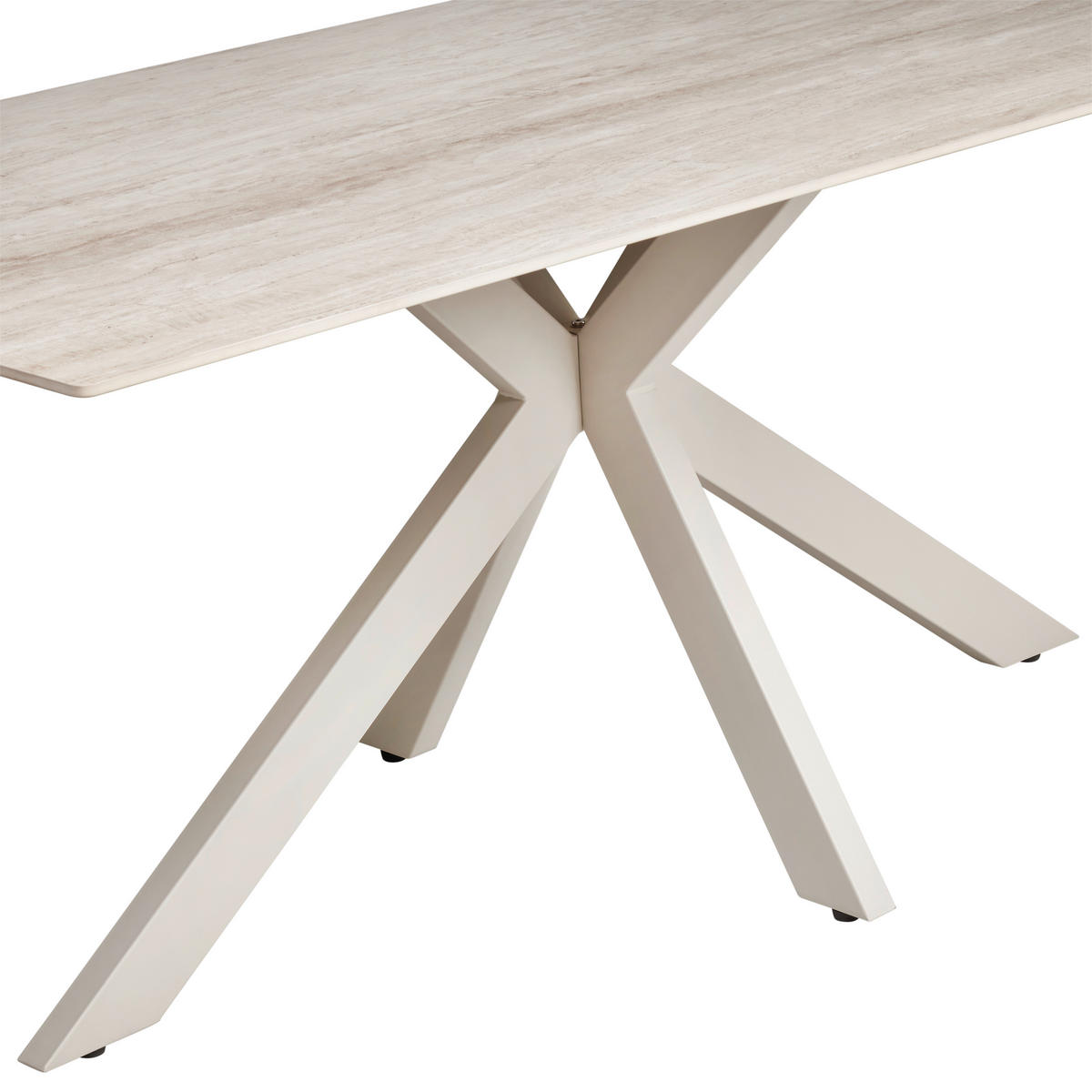 JÍDELNÍ STŮL, béžová, 180/90/76 cm - béžová, Konvenční, kov/keramika (180/90/76cm) - MID.YOU