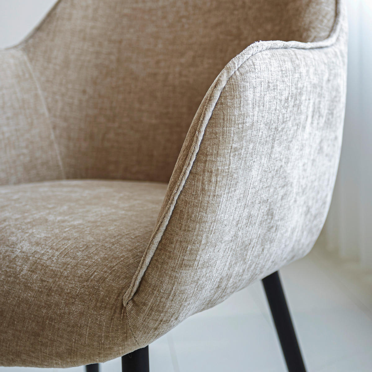 SADA STOLIČIEK S PODRÚČKAMI 2 kus - čierna/koňaková, Modern, kov/textil (61/84/59,5cm) - MID.YOU
