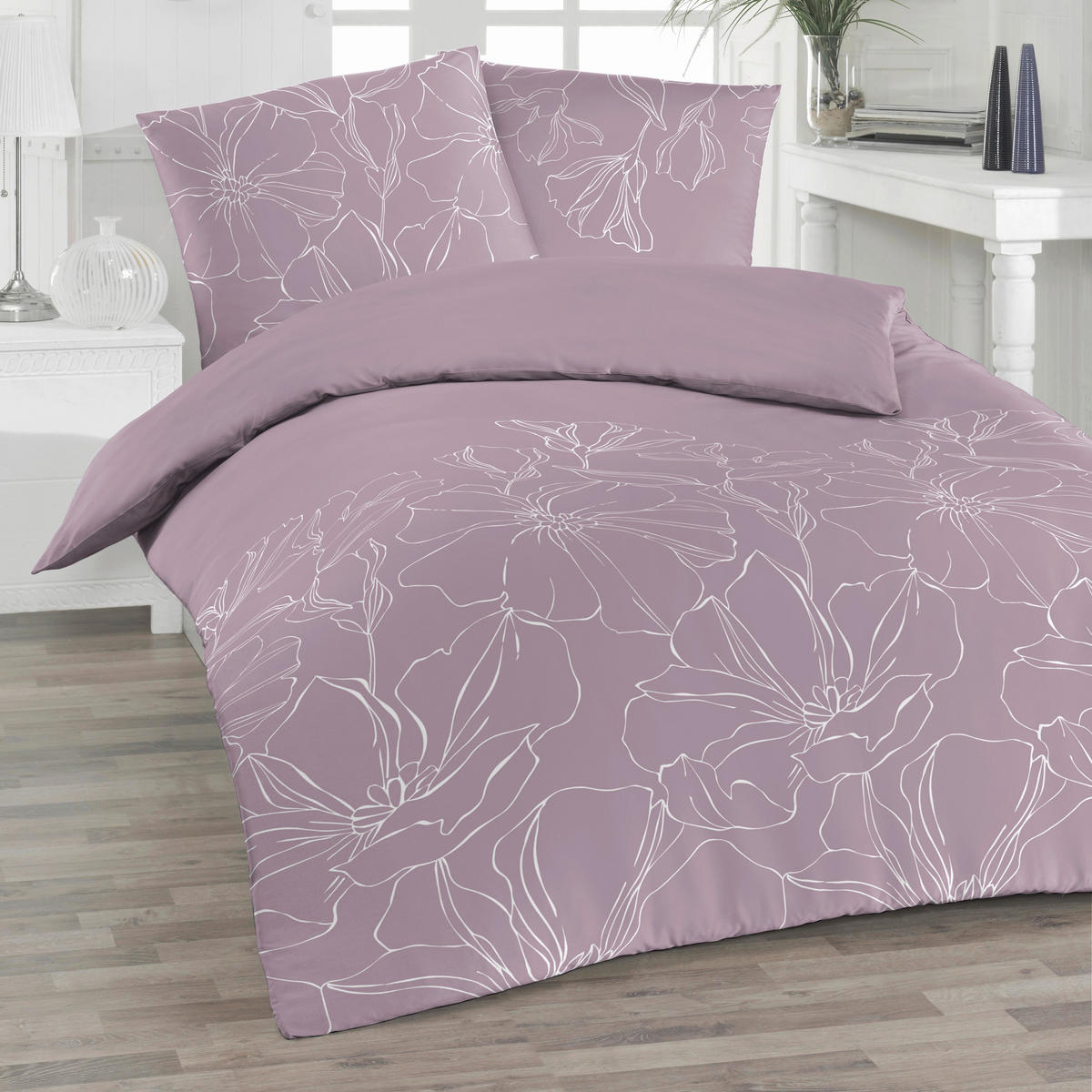 BETTWÄSCHE 2-teilig Satin 135/200 cm  - Lila, Basics, Textil (135/200cm) - Florella